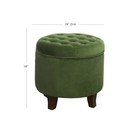 Large Round Button Tufted Storage Ottoman Green - Homepop