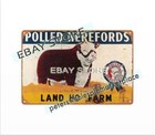 Metal Man Cave Polled Herefords Cattle Cow Livestock Farm Ranch Metal Tin Sign