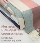  Women s Long Plaid Blanket Scarf Chunky Oversized Winter Fall Warm Brown Pink