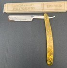 Trusteel Straight Razor Yellow Bakelite Handle Comes In Original Box Vintage