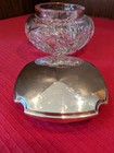 Antique Sterling Silver   Cut Crystal Vanity   Powder   Vanity Jar     stunning 
