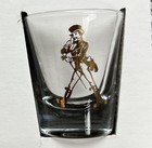 Vtg Johnny Walker Red Label Shot Glasses  Striding Man 4 Set Boxed Barware Gift