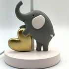 Lambs   Ivy Elephant And Gold Heart Lamp Pink Base For Kids Or Baby s Room