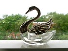 Rudolf Schubel Rs W Germany Sterling Silver Crystal Swan Dual Cellar Salt Pepper