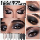 Evpct 9 Colors Silver Gray Glitter Eyeshadow Palette  Black Smokey Grey And S   