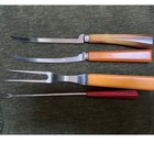 Vtg Mixed Lot Bakelite Flatware Butterscotch Yellow Cherry Red 15pc Mcm Art Deco