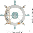 Nautical Beach Wooden Boat Ship Steering Wheel Fishing Net Shell Home Wall Decor