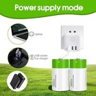 Usb Rechargeable D Size Lithium Ion Batteries Lr20 1 5v 7500mwh With Cable Lot