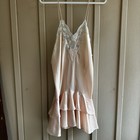 Vintage Sara Beth Lingerie Nighty   Robe Medium Lace Satin Sleepwear Teddy Peach