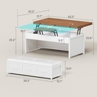 Modern Lift Top Coffee Table Set  43   Center Table With Storage   Ottoman Bench