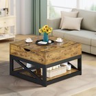 Square Lift Top Coffee Table With Storage Rustic Wood Center Table Living Room