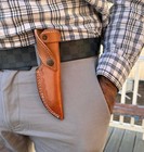Custom Handmade Fixed Blade Leather Brlt Sheath   Holster   Case  vertical Knife