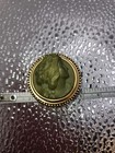 Vintage Estee Lauder Gold Tone Green Cameo Youth Dew Solid Perfume Compact 