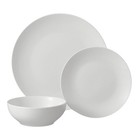 12-piece White Stoneware Dinnerware Set 4 Elegant   Durable Microwave Safe New