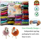 Wool Roving Fiber Yarn For Needle Felting Hand Spinning 50 Colors Craft Supplies