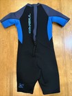 O neill Reactor Shorty Wetsuit Kids 4 Blue Black Short Sleeve Surf Swim Uv 50 