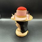 Vintage 1950 Lego Pink Lady Sewing Pin Cushion And Thread Spool Holder