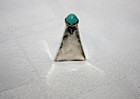 Vintage Miniature Signed 925 Sterling Mexico Rag Perfume Bottle Turquoise Cap