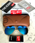 Store Display Rayban Aviator Blue Mirror Rb3025 Standard 58  large 62  Men Women