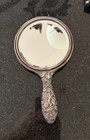 Vintage Antique 1911 s Kirk   Son Sterling Silver Repousse Vanity Hand Mirror