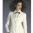 Sasson Fashion Print Ad Vintage 1980s Womens White Suit Advertisement