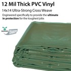 Heavy Duty Waterproof Tarp 20x30 Pvc Vinyl Tarpaulin Green Ground Cover