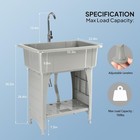 20-gallon Plastic Utility Sink With Hot   Cold Faucet And Upgraded Height Grey