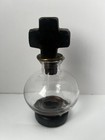 Jan Barboglio Glass Decanter      Forged Iron      Cross Topper     Hand Blown   Made