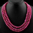Amazing 575 00 Cts Earth Mined Enhanced Ruby Round Shape Beads Necklace  rs 