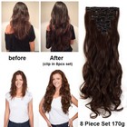 100  Natural Hair Clip In Hair Extensions 8 Pieces Full Head Real As Human Us