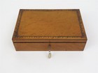 Antique Victorian Work Box Trinket Box With Key   Compartments 12  X 8  X 3 25 