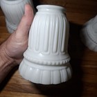 Lot Of 3 Antique Milk Glass White Vintage Electric Oil Lamp Light Shades