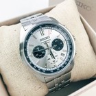 Men s Seiko Essentials Ssb425 Chronograph White Dial 41 5mm Steel Quartz Watch