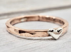 Solid Copper Silver Minimalist Healing Handmade Unisex Ring  Heart Ring