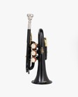 Queenbrass-black Pocket Trumpet Bb With Case-mouthpiece   compact Brass Kit