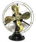 Antique 12  Peerless Brass Blade   Cage Vintage Electric  Fan - Runs Smooth 