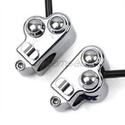 Chrome 25mm Universal Handlebar Switch Horn Button Control For Harley Motorcycle
