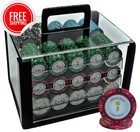 600pcs 14g Monte Carlo Poker Room Chips Set Heavy Duty Acrylic Case By Mrc Poker