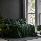 Forest Green Linen Bedding Set Queen Comforter Twin Full Queen King Duvet Set