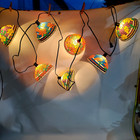Vintage Noma 7 Tiffany Lamp Outdoor Patio Party String Lights 1970s Tested