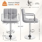 Barstools  Adjustable Pu Leather Counter Height Swivel Stools With Back And Arms