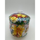Vintage Churchill s London Flowers Embossed Tin Box Germany 6x3 5  Crystal Drops