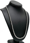 Native American 6mm Sterling Silver Navajo Pearls 26  Single Strand Necklace