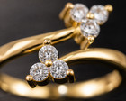 Created Diamond Crossover Ring 925 Sterling Silver 14k Gold Finish Floral Ring
