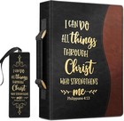 Vegan Leather Classic Bible Cover Carrying Book Case Church Bag Bible Protective
