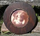 Antique Chimney Flue Round Cover Cupid Quarter Sawn Oak Frame Picture Victorian
