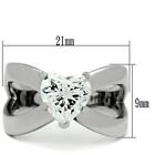 Heart Shape 5 38ctw Cz Stainless Steel Engagement Ring Silver Tone