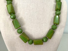 Vintage Art Deco Green Yellow Marbled Bakelite Necklace 12 Beads tested 20   