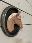 Round Horse Head Ceramic Wall Hanging Plaque 7  Vintage 3d Raised