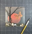 Original Collage Art Handmade Surreal Vintage Butterfly Mixed Media Artwork